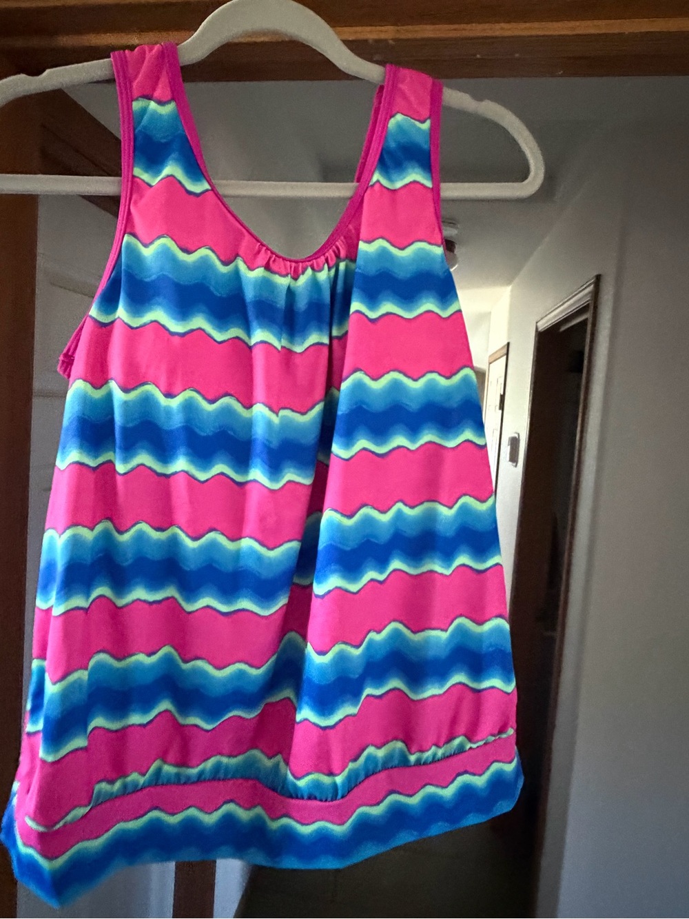 Women’s Wave-Stripe Swim Tankini Top